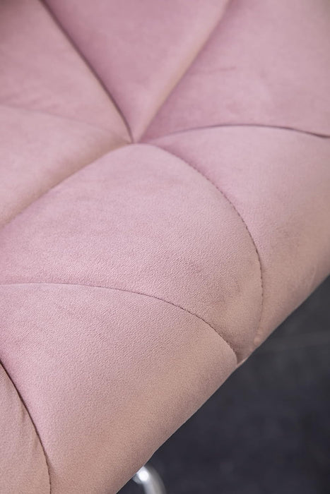 Breni Velvet Diamond Tufted Swivel Adjustable Height Barstools, Set of 2, Mauve