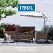 Outdoor Patio Sofa Set Navy Cushions Weatherproofing