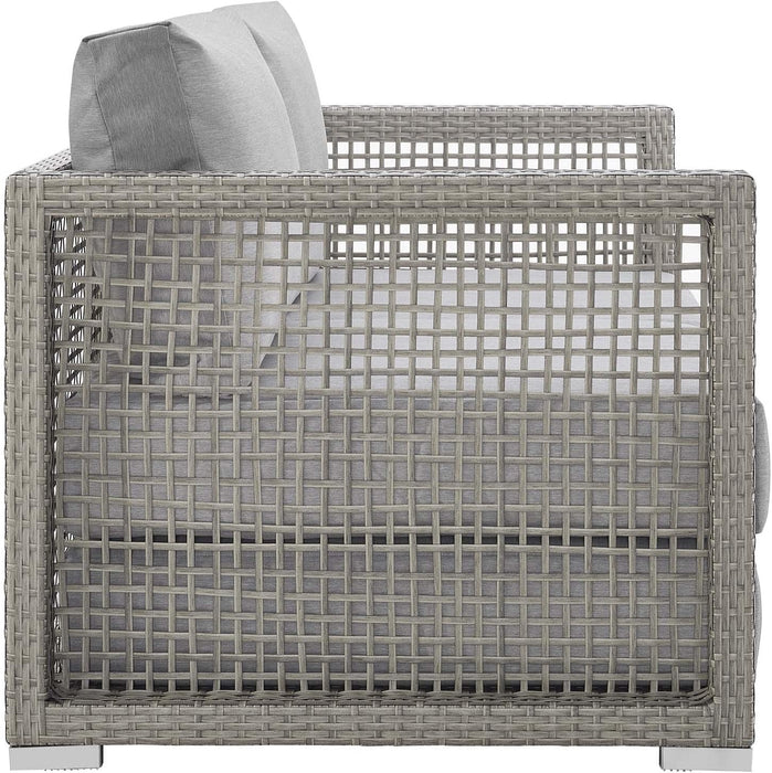 Aura Outdoor Patio Wicker Rattan, Loveseat, Gray Gray