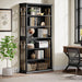 Black Freestanding Floorstanding Bookshelf 75 Inch Wood