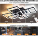 Modern LED Ceiling Light, Dimmable LED Chandelier Black Flush Mount Ceiling Lights, Remote Control Acrylic Ring Ceiling Lamp Fixture for Living Room Dining Room Bedroom, 8H-FANG-BL-04