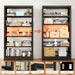 Black Metal Adjustable Bookshelf Five Shelves 71in