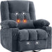 Massage Swivel Rocker Recliner Chair with Vibration Massage and Heat Ergonomic Lounge Chair for Living Room with Rocking Function and Side Pocket, 2 Cup Holders, USB Charge Port