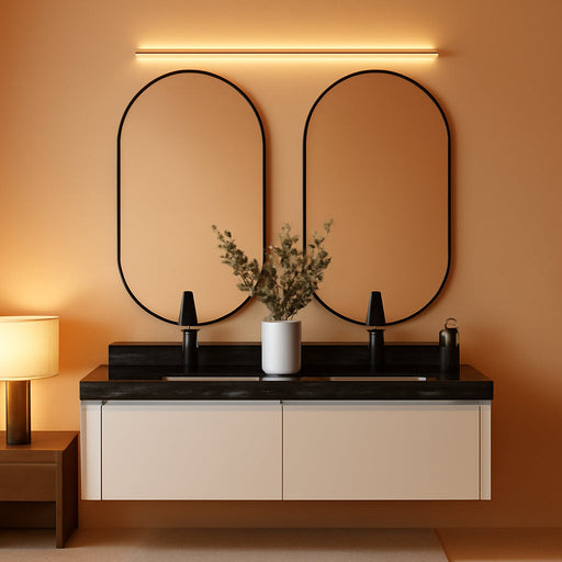 Black Oval Bathroom Mirror for over Sink, 2 Pack 24"X36" Wall Mirror