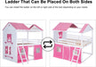FullSizeFurniture Wooden Bunk Bed Pink PlayhouseStructure