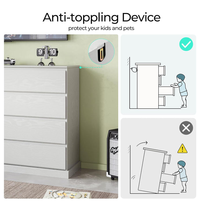 8 Drawer Dresser White Contemporary Farmhouse Storage