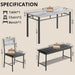 Dining Table Set for 4, Kitchen Table with Upholstered Bench and 2 Chairs, Kitchen Table and Chairs Set for Small Space, Apartment, Grey