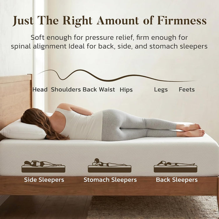 6 Inch Full Size Mattress, Memory Foam Mattress for Guest Room Dorm, Medium