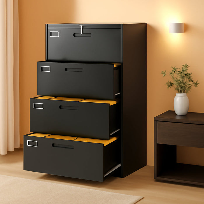 Lateral File Cabinet with 5 Drawers - Metal Steel Filling Cabinets for Home Office - Lockable Storage Cabinet for Hanging Files Letter/Legal/F4/A4 Size-Assembly Required