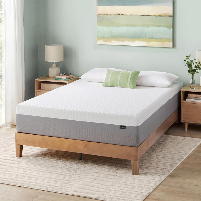 12 Inch Queen Green Tea Essential Memory Foam Mattress, Medium Feel