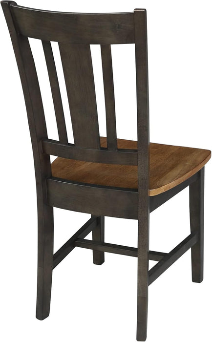International Concepts San Remo Splatback Dining Chair, Height, Hickory/Washed Coal