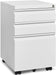 White Rolling File Cabinet with Lock