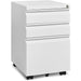 White Rolling File Cabinet with Lock