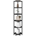 Corner Shelf Stand, Corner Bookshelf, Storage Standing Shelf Unit with Metal Frame, Plant Stand, Corner Bookcase for Living Room, Home Office, Bedroom, 6-Tier Black CS06006B