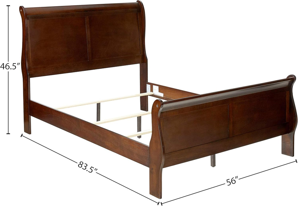 202411F-CO Traditional Cappuccino Louis Philippe Full Size Bed