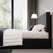 Full Size Dutch Velvet Upholstered Platform Bed Frame, Black