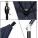 GSPT908302-5439 9' round Aluminum Market, Crank Lift, Push Button Tilt, Black Pole, Sunbrella Navy Patio Umbrella, 9-Feet