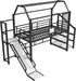 Twin Loft Bed With Slide Black PlayhouseStorageSystem