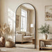 71"×32" Arched Full Length Floor Mirror, Standing Mirror with Aluminum Frame, Large Body Mirror of Free Standing/Wall Mount/Leaning for Bedroom, Living Room, Dressing Room, Black