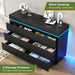 Black Dresser with Sliding Top & Charging