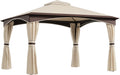10' X 12' Outdoor Gazebo with Netting, Patio Gazebo Canopy with 2-Tier Soft Top Roof and Steel Frame for Lawn, Garden, Backyard and Deck