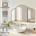Gold Scalloped Vanity Mirror: 36"X24" Three Sided Dresser Miror
