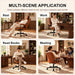 PU Leather Office Chair with Lumbar Support, Removable Arms, Brown