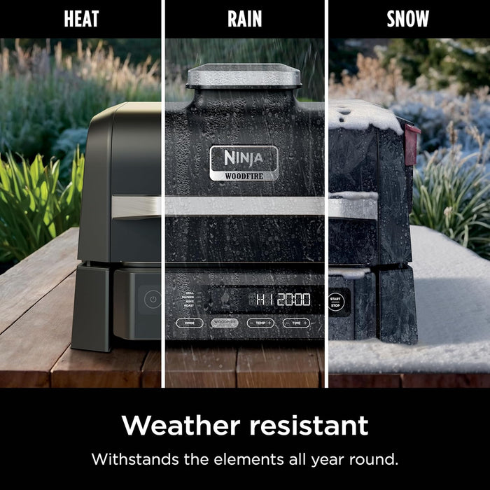 Woodfire Outdoor Grill & Smoker, 4-In-1 Functionality, Grill, Smoke, Bake, Roast, Authentic Woodfire Flavors, Electric Heat, OG301