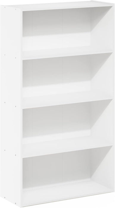 Plain White 4Tier Bookshelf With Accessible Shelves