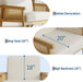 Beige Rattan Accent Chair With Upholstered Backrest