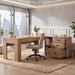 63'' L Shaped Office Desk with Drawers and Shelves,Large Executive Desk with Rolling File Cabinet Combo,Home Office Computer Desk,Brown