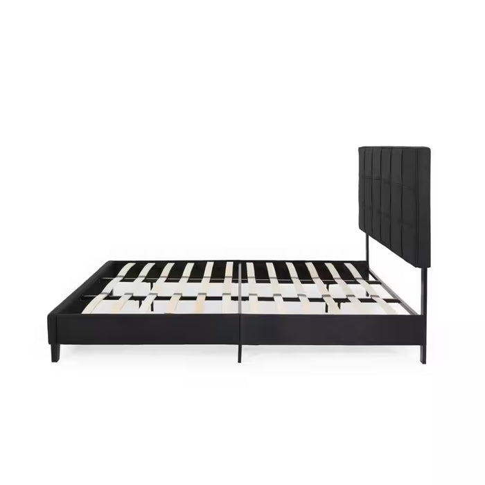 Eveleth Black Wood King Bed Frame