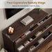 Brown 6 Drawer Dresser for Bedroom, Chest of Drawers with Silver Handle, Wood Storage Dresser with Deep Drawers for Bedroom, Living Room, Hallway Entryway (52.76 * 21.26 * 7.87 In)