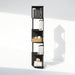 Basic Book Shelf, 5-Tier Bookshelf, Bookcase with Zigzag Corner Shelf, 14.2 X 14.2 X 71.2, for Living Room, Bedroom, Home Office, Espresso/Black