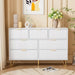 White Dresser 47InchWide FlutedDrawersWithGoldPulls