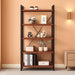 Five Tier Antique Industrial Etagere Bookshelf Brownstone