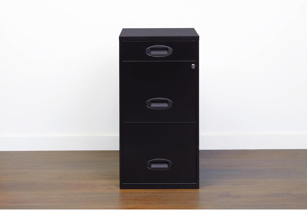 ® SOHO 18"D 3-Drawer Organizer Vertical File Cabinet, Black