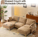 Khaki OneHundredInch U Shaped Chenille Luxurious Couch