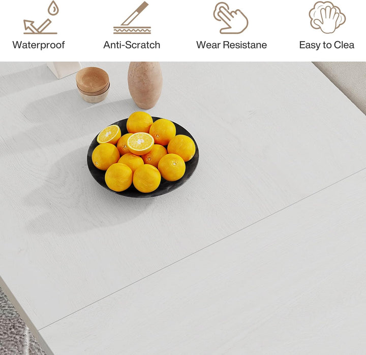 71" Large Dining Table for 6 to 8 People, Rustic Farmhouse Style Dinner Table, Rectangular Dining Table for Kitchen, Dining Room & Living Room