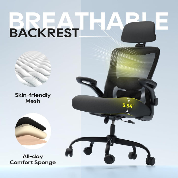 Ergonomic Office Chair for Lower Back Relief, 4-Way Lumbar, 330 LBS