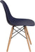 Elon Series Navy Plastic Chair with Wooden Legs for Versatile Kitchen, Dining Room, Living Room, Library or Desk Use