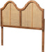 Modern Rattan Queen Size Arched Headboard in Walnut