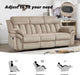 Recliner Sofa Set, Manual Reclining Sofa with Overstuffed Armrest for Living Room,Bedroom Furniture,Office,3 Seat Light Brown