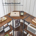 LShaped Corner Bookshelf 5Tier Beveled Edge DarkBrown