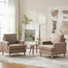 Brown Mid Century Modern Upholstered Armchairs Set