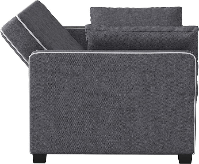 Ainsley Loveseat with Pull Out Sleeper Microfiber Charcoal Full