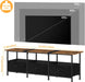 TV Stand with Storage Drawers, Farmhouse Entertainment Center for 50/55/60 Inch Television, Industrial TV Console Table for Living Room and Bedroom, Brown (Brown)