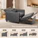 Dark Gray Sleeper Chair Bed ThreeInOneConvertible ModernLinenFabricSofa