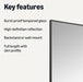 Full Length Floor Mirror, 64" X 21" X 0.55", Black