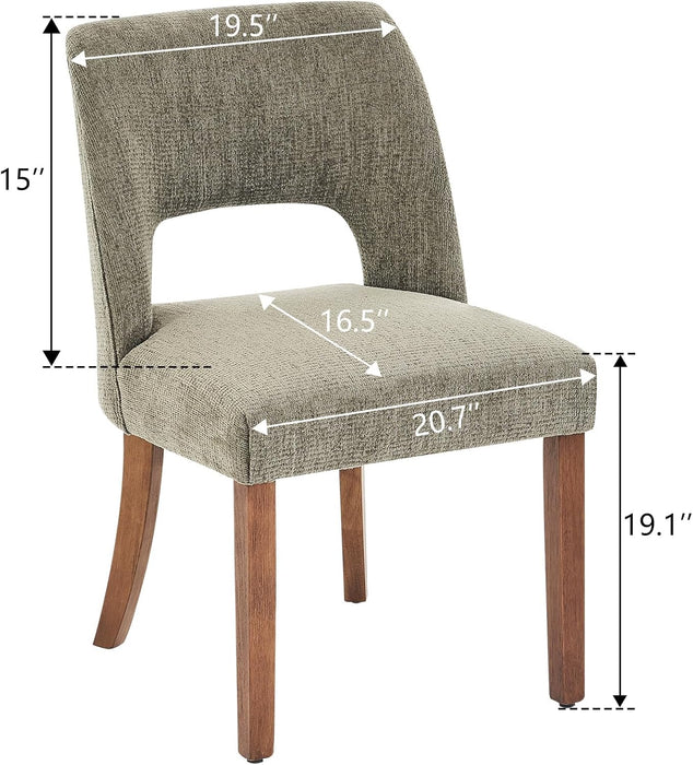 Wooden Dining Chairs Set of 4, Modern Fabric Upholstered Dining Room Chair Kitchen Chairs, Farmhouse Dinner Chair for Kitchen Dining Room, Green